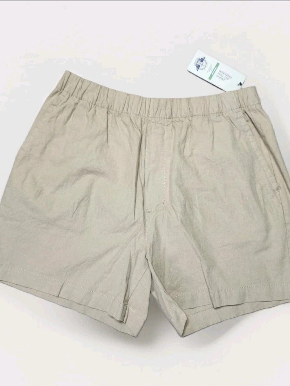 Dockers Linen Blend Weekend Pull On Khaki Shorts Womens Small Stretch Summer NEW